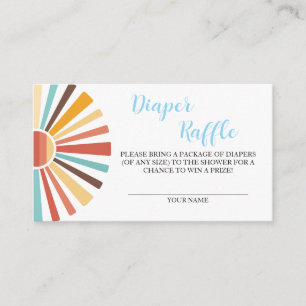 Tarjeta De Recepción Diaper Raffle Ray de Sunshine Blue Baby Shower