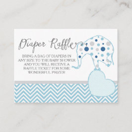 Tarjeta De Recepción Diaper Raffle Registry Elephant Boy Baby Shower
