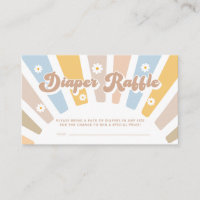 Diaper Raffle Retro Groovy Baby Shower rosa