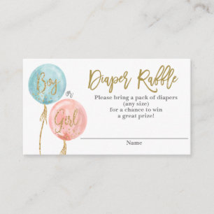 Tarjeta De Recepción Diaper Raffle revela género