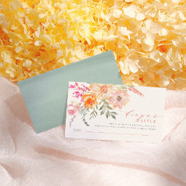 Tarjeta De Recepción Diaper Raffle | Rubor y Baby Shower de primavera V