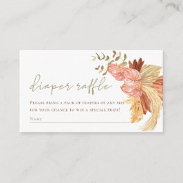 Tarjeta De Recepción Diaper Raffle Rust floral Boho Baby Shower