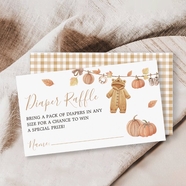 Tarjeta De Recepción Diaper Raffle Rustic Calabaza Cae Baby Shower (Subido por el creador)