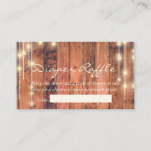 Diaper Raffle Rustic Wood String Lights