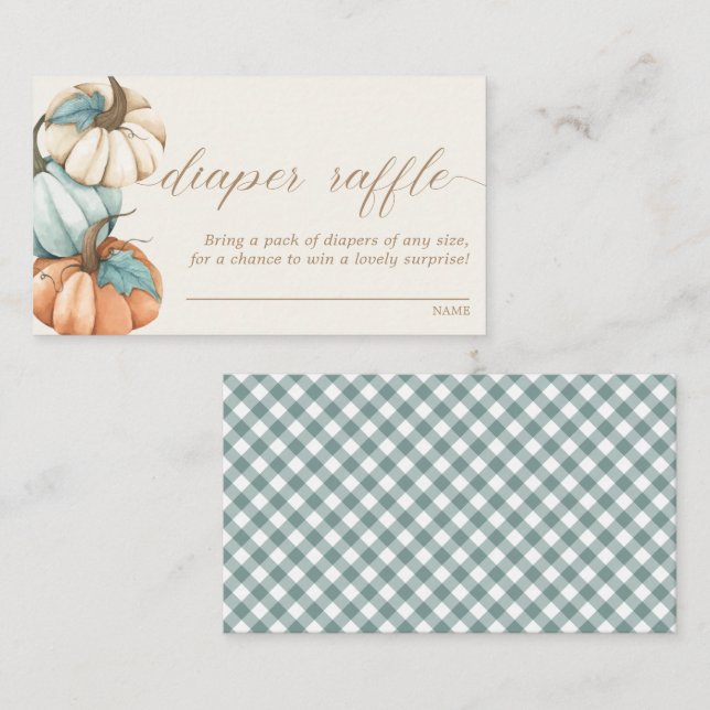Tarjeta De Recepción Diaper Raffle - Rústico Baby Shower otoño otoño |  (Anverso / Reverso)