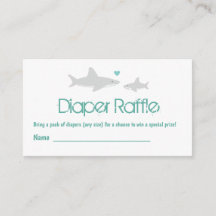 Diaper Raffle Shark Green Baby Shower