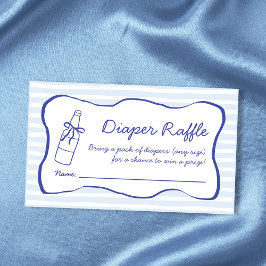 Tarjeta De Recepción Diaper Raffle Soda Bottle Wavy Blue Baby Shower