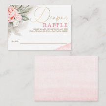 Diaper Raffle Soft Pink Floral Baby Shower Ticket