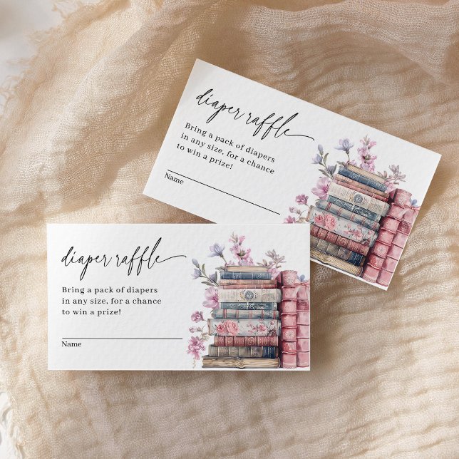 Tarjeta De Recepción Diaper Raffle Storybook New Chapter Baby Shower (Subido por el creador)