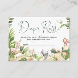 Tarjeta De Recepción Diaper Raffle Storybook Tema Baby Shower