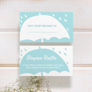 Tarjeta De Recepción Diaper Raffle Stylish Umbrella Rain Baby Shower