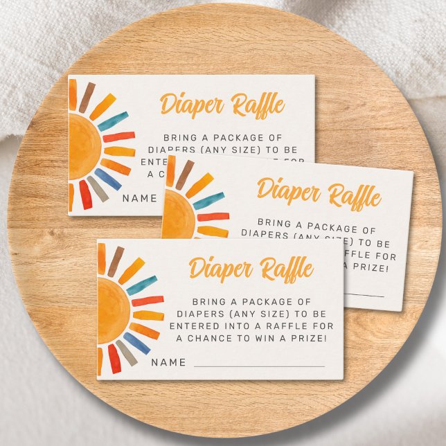 Tarjeta De Recepción Diaper Raffle Sun Baby Shower (Subido por el creador)