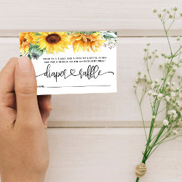 Tarjeta De Recepción Diaper Raffle Sunflower Baby Shower