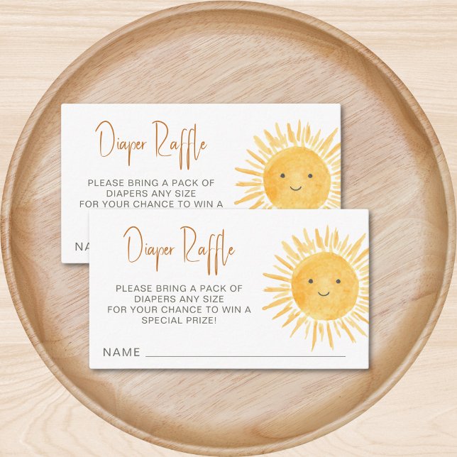 Tarjeta De Recepción Diaper Raffle Sunshine Baby Shower (Subido por el creador)