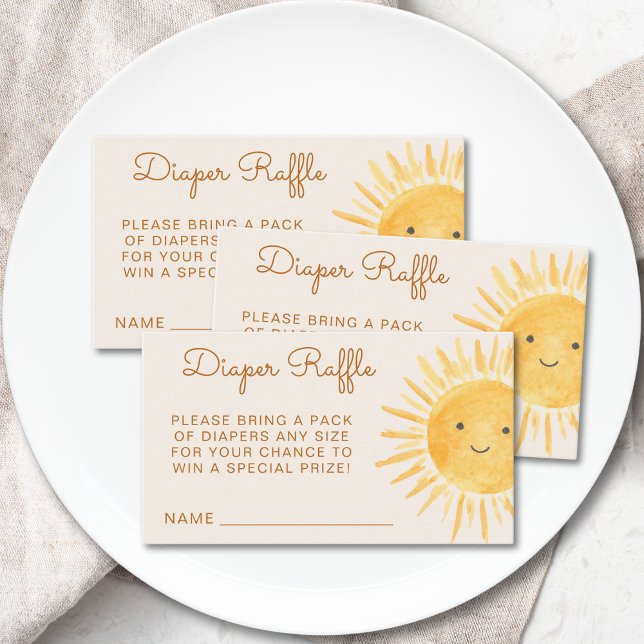 Tarjeta De Recepción Diaper Raffle Sunshine Baby Shower (Subido por el creador)