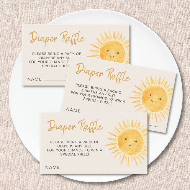 Tarjeta De Recepción Diaper Raffle Sunshine Baby Shower (Subido por el creador)