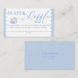 Tarjeta De Recepción Diaper Raffle Tea Brewing Script Boy Baby Shower