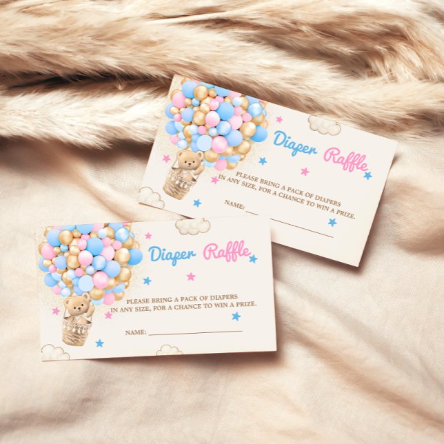 Tarjeta De Recepción Diaper Raffle Teddy Bear Género Revelación Azul ro (Subido por el creador)