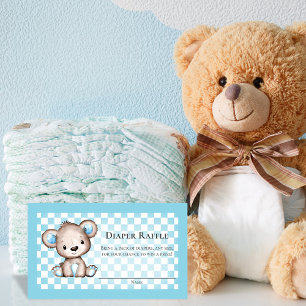 Tarjeta De Recepción Diaper Raffle Teddy Bear Picnic Baby Shower Game