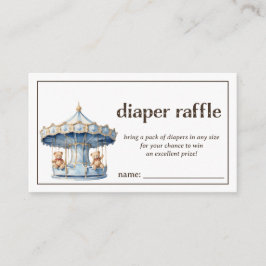 Tarjeta De Recepción Diaper Raffle Teddy Bear Twin Boys Baby Shower
