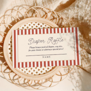 Tarjeta De Recepción Diaper Raffle Tema Italiano Raya Bebé con Franja R