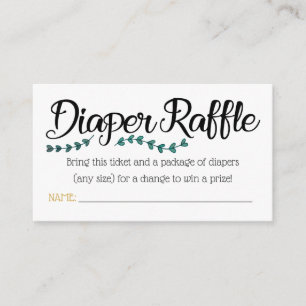 Tarjeta De Recepción Diaper Raffle Ticket
