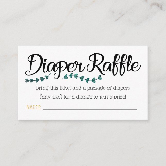 Tarjeta De Recepción Diaper Raffle Ticket (Anverso)