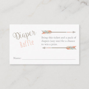 Tarjeta De Recepción Diaper Raffle Ticket
