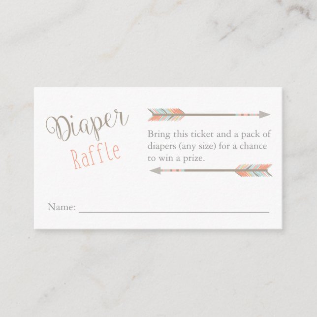 Tarjeta De Recepción Diaper Raffle Ticket (Anverso)