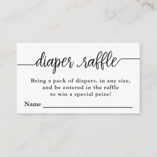Tarjeta De Recepción Diaper Raffle Ticket, Baby Shower