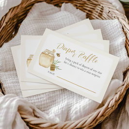 Tarjeta De Recepción Diaper Raffle Ticket Bee Themed Baby Shower Game E