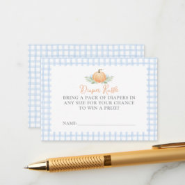 Tarjeta De Recepción Diaper Raffle Ticket | Casta Gingham Pumpkin