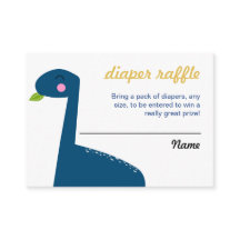 Diaper Raffle Ticket Dinosaur Bebé ducha Azul