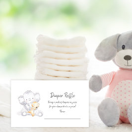 Tarjeta De Recepción Diaper Raffle Ticket Elefante Bebé Moderno