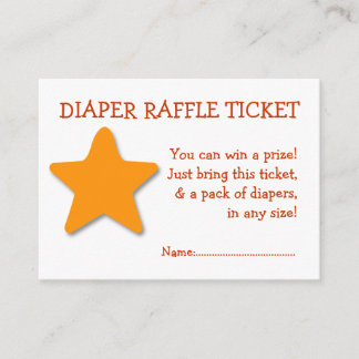 Tarjeta De Recepción Diaper Raffle Ticket Género NARANJA Neutral STAR