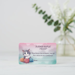 Tarjeta De Recepción Diaper Raffle Ticket Kitten Enclosure Card