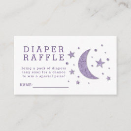 Tarjeta De Recepción Diaper Raffle Ticket Lavender Stars Baby Shower
