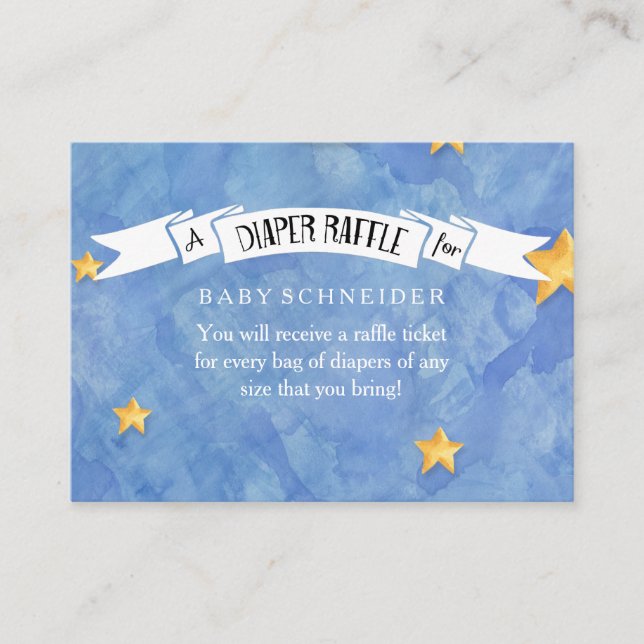 Tarjeta De Recepción Diaper Raffle Ticket LOVE Moon Back Baby Shower (Anverso)