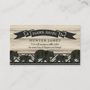 Tarjeta De Recepción Diaper Raffle Ticket Lumberjack Bear Cubs Boy
