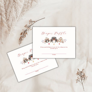 Tarjeta De Recepción Diaper Raffle Ticket Navidades Baby Shower