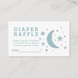 Tarjeta De Recepción Diaper Raffle Ticket Stars Moon Baby Shower