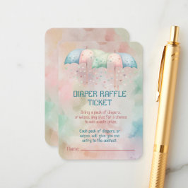Tarjeta De Recepción Diaper Raffle Ticket Twins niño y ducha Chica