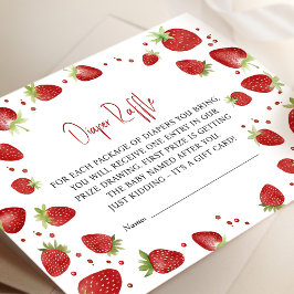 Tarjeta De Recepción Diaper Raffle Tickets Baby Shower Game Strawberry