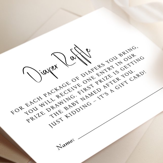 Tarjeta De Recepción Diaper Raffle Tickets Baby Shower Juego Minimalist (Subido por el creador)