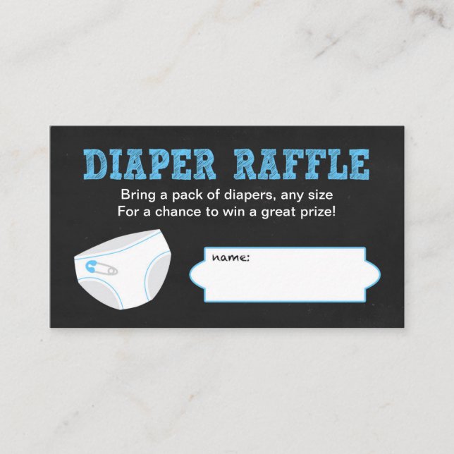 Tarjeta De Recepción Diaper Raffle Tickets / Chalkboard baby ducha (Anverso)