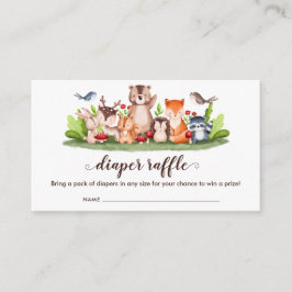 Tarjeta De Recepción Diaper Raffle Tickets Woodland Animals Greeneratio