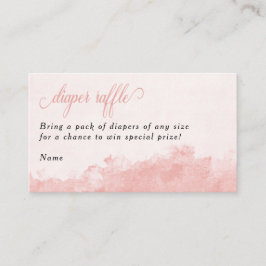 Tarjeta De Recepción Diaper Raffle Tinta Lavado Textura Baby Shower ros