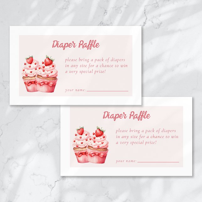 Tarjeta De Recepción Diaper Raffle Torta rosa de torta gemela Baby Show (Subido por el creador)