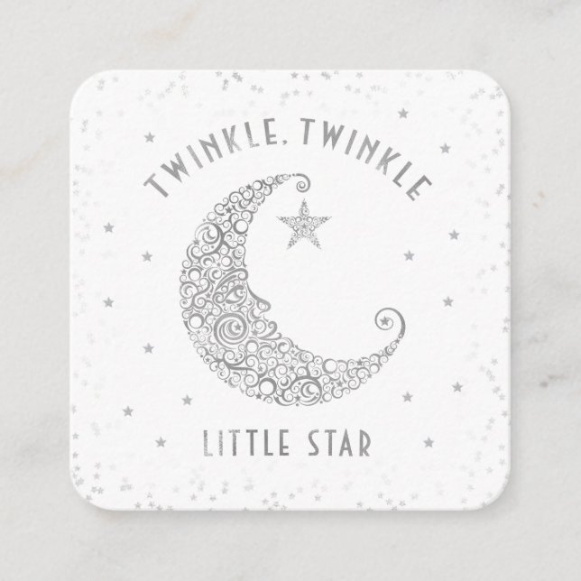 Tarjeta De Recepción Diaper Raffle Twinkle Little Star Baby Shower (Anverso)