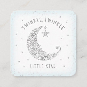 Tarjeta De Recepción Diaper Raffle Twinkle Little Star Baby Shower Blue